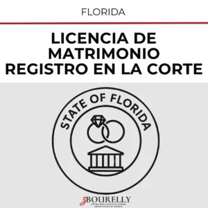 Licencia de Matrimonio Florida, Registro en la Corte
