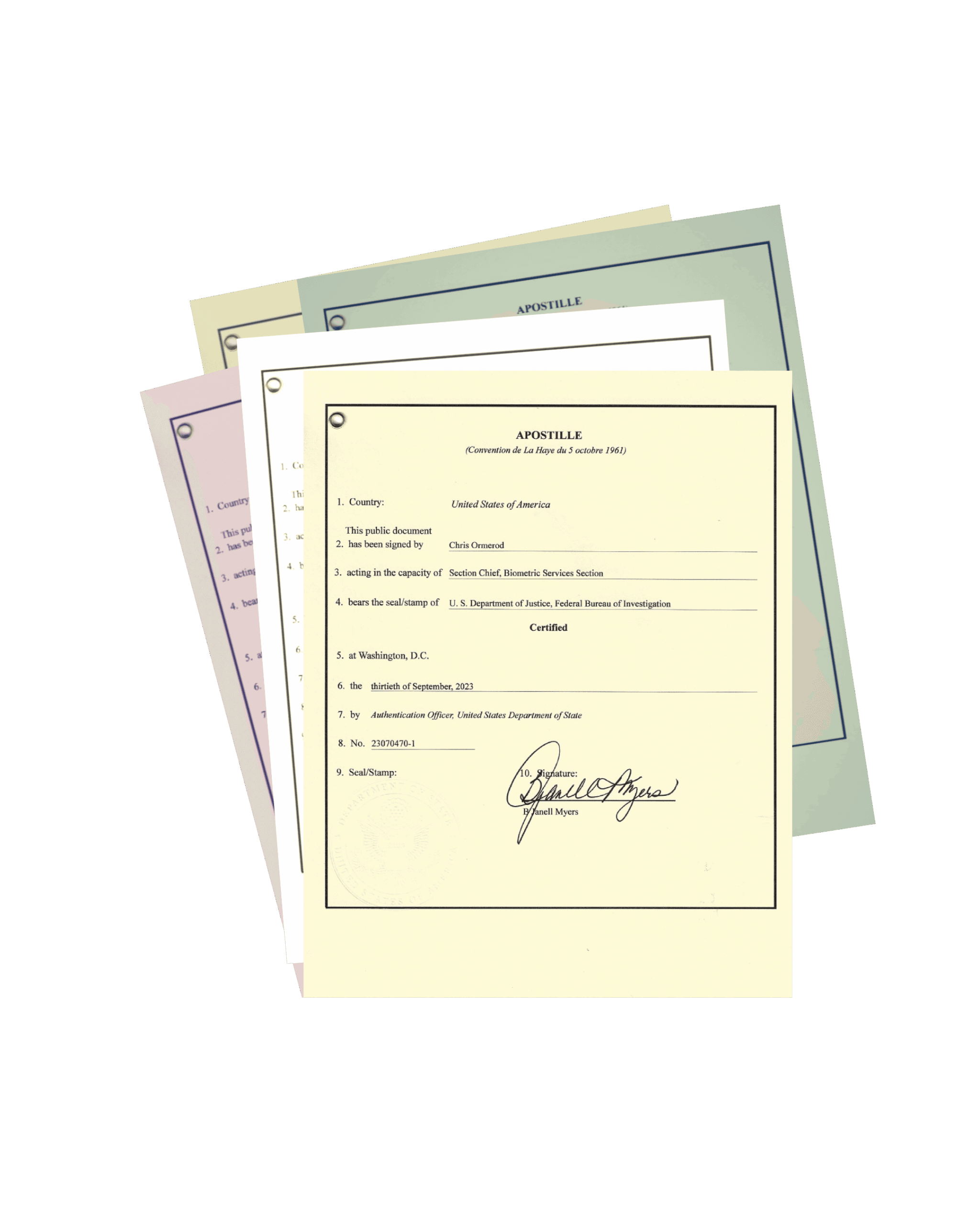 APOSTILLE FBI` FBI Background Check