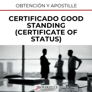 Certificado de estatus (buena reputación)