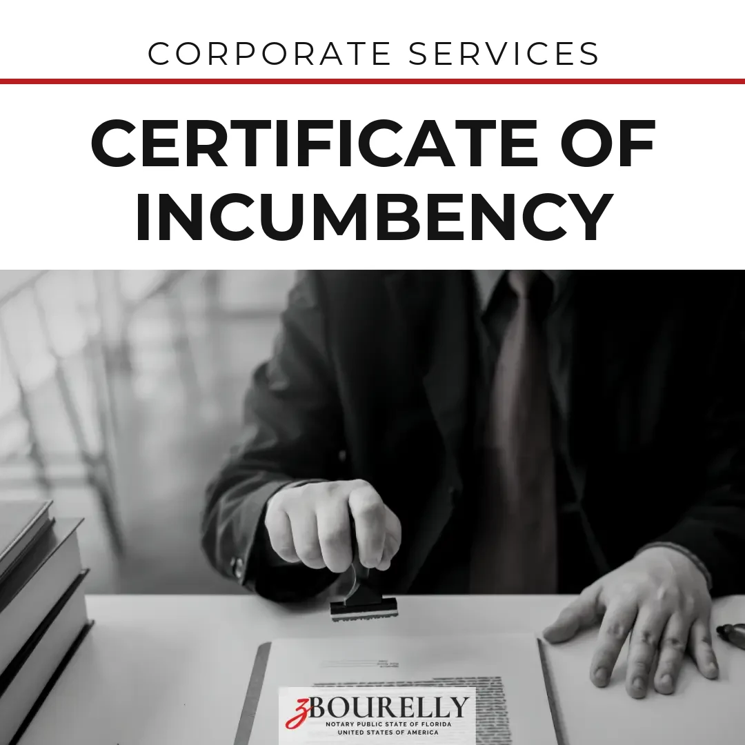 Certificate of Incumbency — Drafting · Apostille de la Haya