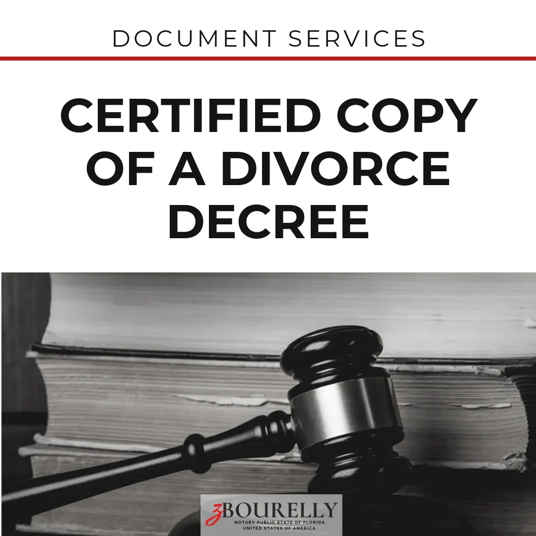 Certified Copy of a Divorce Decree (Clerk of Court) · Apostille de la Haya