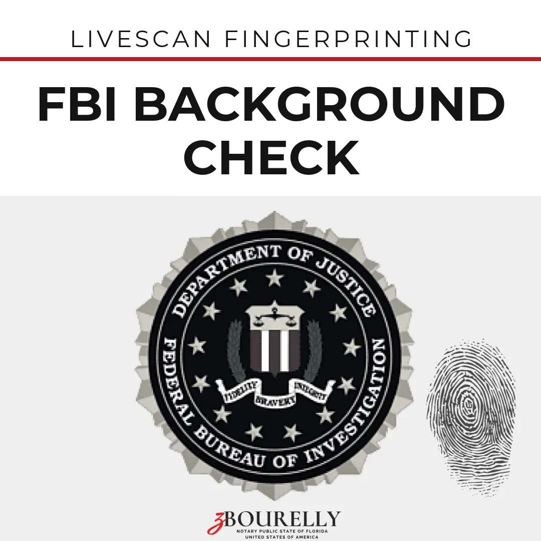 FBI Background Check — Livescan Fingerprinting and Request · Apostille de la Haya