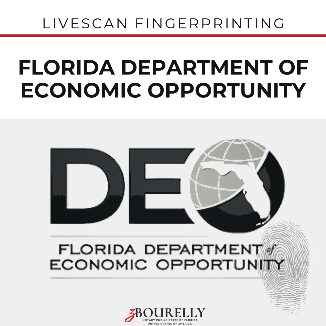 Florida Department of Economic Opportunity (DEO) — Fingerprinting · Apostille de la Haya