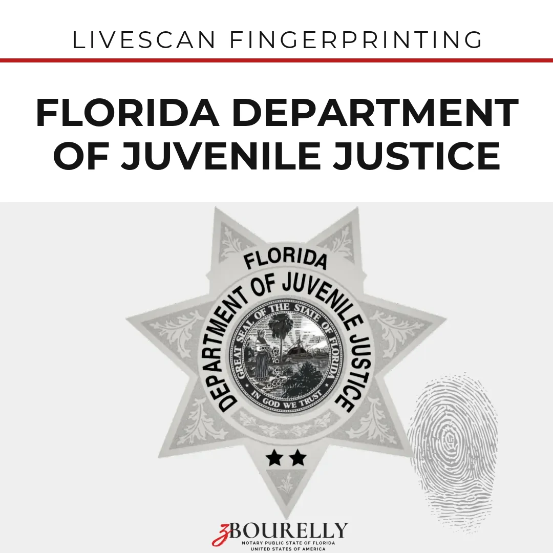 Florida Department of Juvenile Justice (DJJ) — Livescan Fingerprinting · Apostille de la Haya