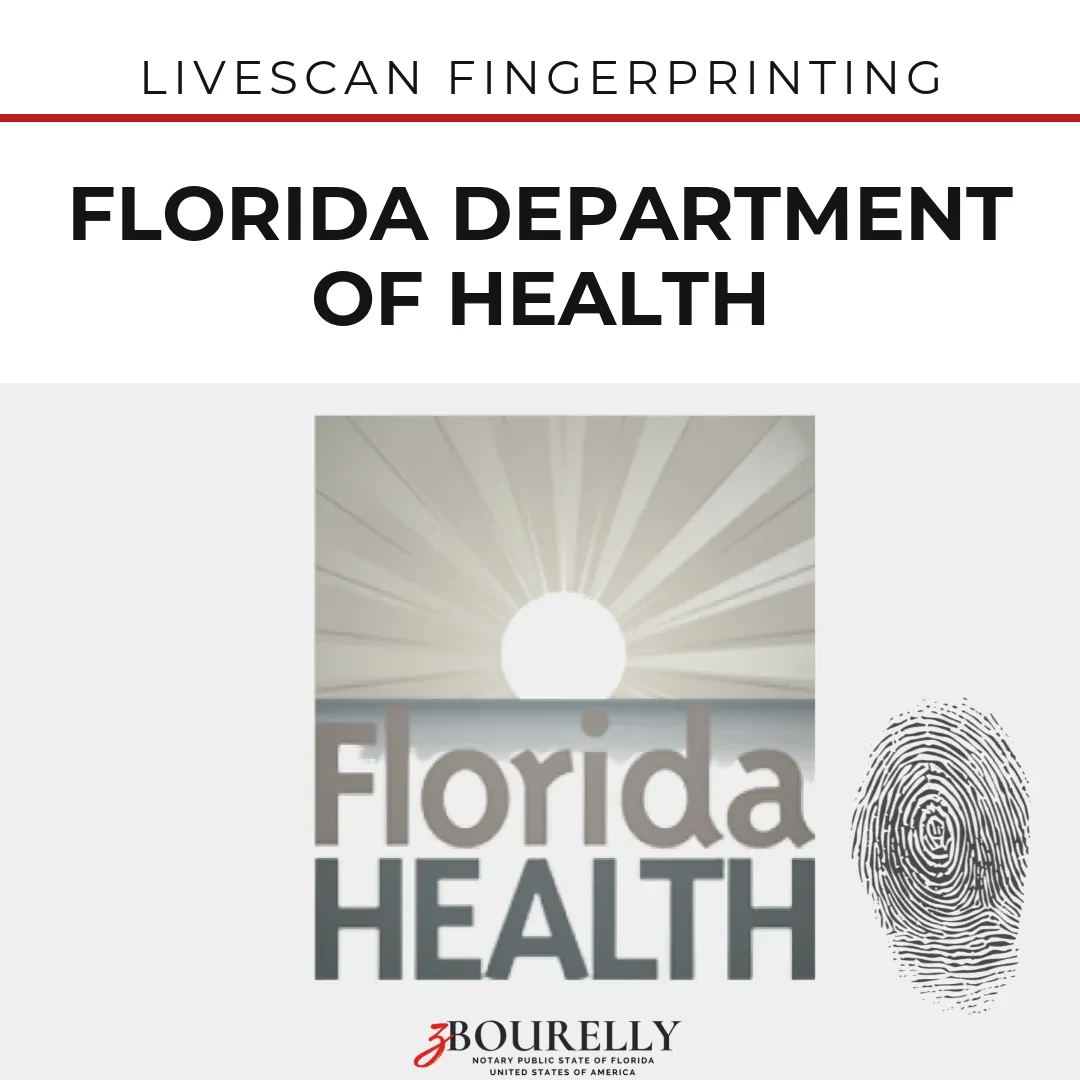 Florida Department of Health (DOH) — Livescan Fingerprinting · Apostille de la Haya
