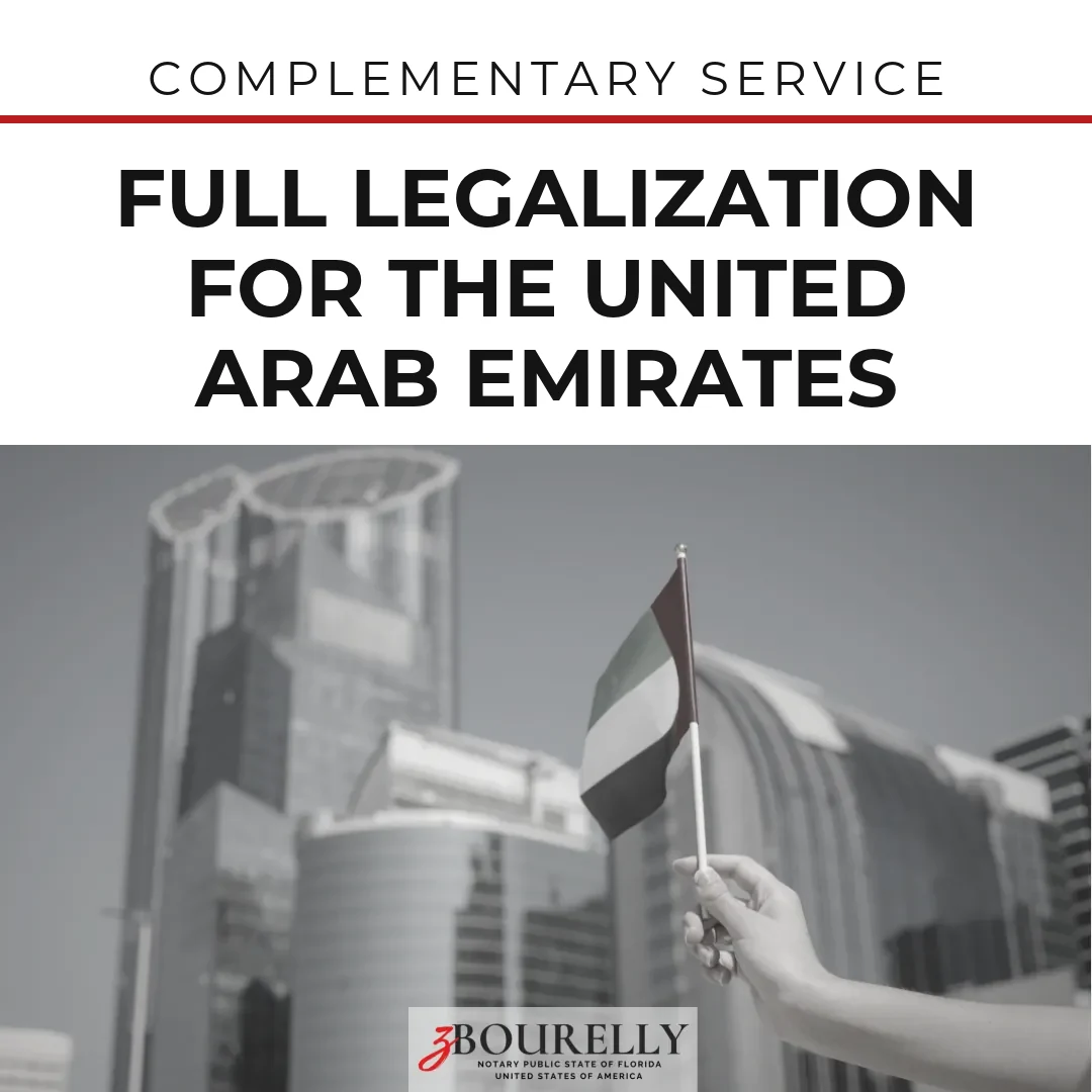 Full Legalization for the United Arab Emirates · Apostille de la Haya