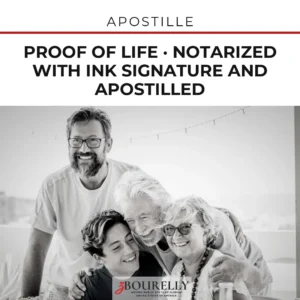 Proof of Life — Notarized with Ink Signature and Apostilled · Apostille de la Haya