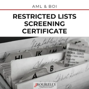 Restricted Lists Screening Certificate (OFAC, Clinton List and other AML lists) · Apostille de la Haya