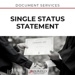 Single Status Statement (Unmarried Certificate) — U.S. · Apostille de la Haya