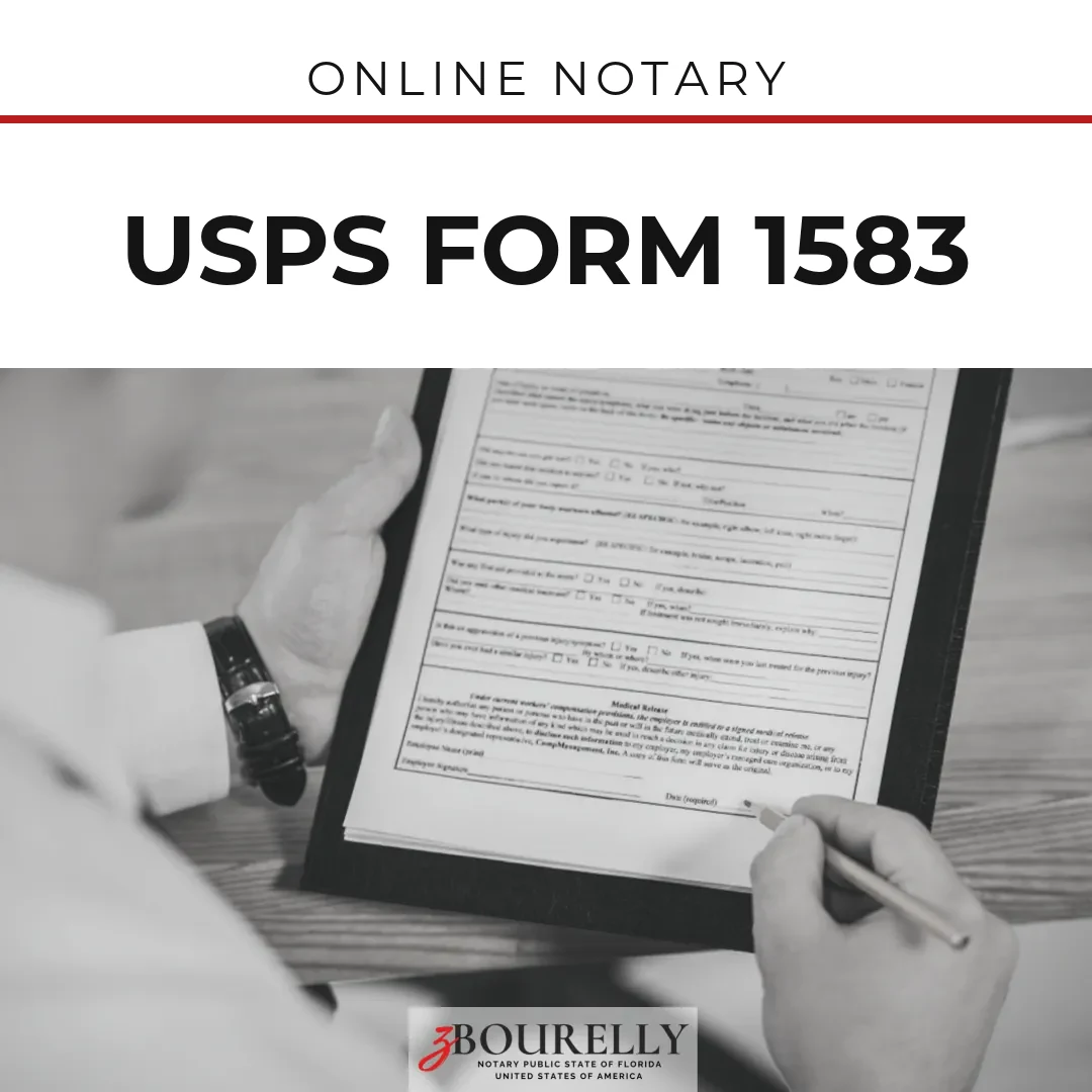 USPS Form 1583 — Online Notarization · Apostille de la Haya