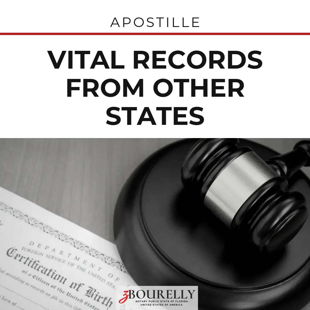 Vital Records from Other States — Apostille · Apostille de la Haya