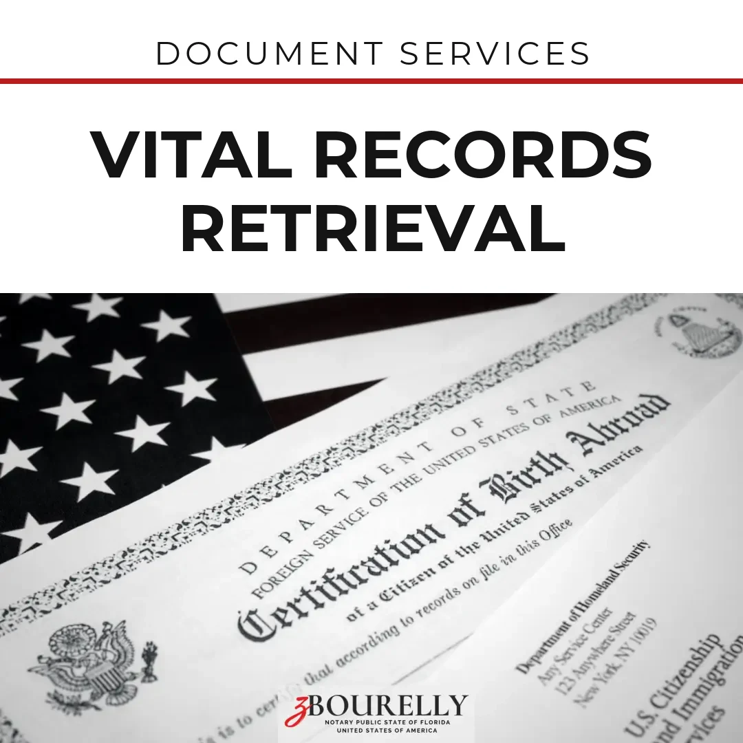 Vital Records Retrieval (U.S. certified copies) · Apostille de la Haya