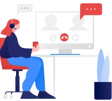 Woman at an online meeting